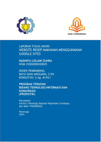 Image of Tugas Akhir WEBSITE RESEP MAKANAN MENGGUNAKAN
GOOGLE SITES (E-Book)