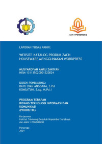 Image of Tugas Akhir WEBSITE KATALOG PRODUK ZACH
HOUSEWARE MENGGUNAKAN WORDPRESS (E-Book)