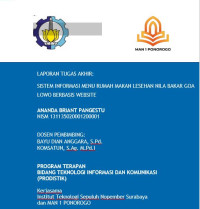 Image of Tugas Akhir SISTEM INFORMASI MENU RUMAH MAKAN LESEHAN NILA BAKAR GOA LOWO BERBASIS WEBSITE (E-Book)