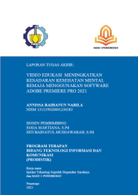 Image of Vidio Edukasi Meningkatkan Kesadaran Kesehatan Mental Remaja Menggunakan Software Adobe Premiere