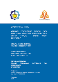 Image of Aplikasi Penghitung Diskon Pada Pemesanan Menu Cafe Berbasis Python(E-Book)