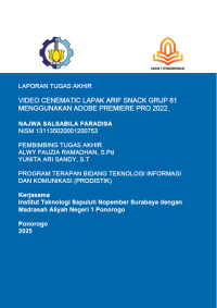 Image of Video Cinematic Lapak Arif Snack Grup 81 Menggunakan Adobe(E-Book)
