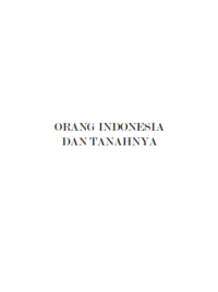 Orang Indonesia dan Tanahnya (E-Book)